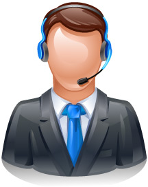 tech support assistant with headset. Illustration.